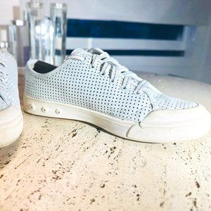 rag & bone Perforated Genuine Leather Casual Sneakers White/EU 37